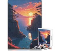 Sunset on The Horizon 1000 Piece Teenager Puzzles Logical Fun Educational Activity Unique Gift with Warm Sentiment Size 38x26cm