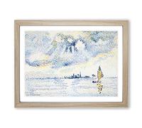 Sunset On The Lagoon By Henri Edmond Cross Classic Painting Framed Print | A3 Oak Framed Wall Art | Ready to Hang | Classic Religious Picture | Living Room Bedroom Lounge Office
