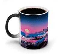 Sunset on The Seaside Highway Color Changing Mug 12 Oz Magic Heat Sensitive Ceramic Coffee Cup Novelty Heat Activated Cup for Office Home Use, Unique Gift Idea for Coffee Tea Drinkers