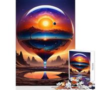 Sunset on Unknown Planet Puzzles for Adults 1000 Puzzles Art Work Gifts Analysis And Logic AntiStress Toys Suitable for People Aged 14 And Above (38x26cm)