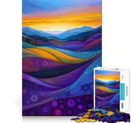 Sunset Over Abstract Hills 1000 Piece Jigsaws for Teenagers Puzzle Strong Logic Toy Relaxed Mind Clear Edge Bday Surprise (38x52cm)