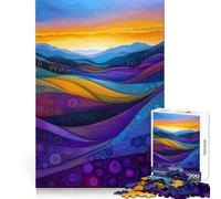 Sunset Over Abstract Hills 1000 Piece Jigsaws for Teenagers Puzzle Strong Logic Toy Relaxed Mind Clear Edge Bday Surprise (38x52cm)