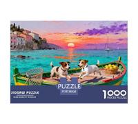 Sunset over Amalfi Coast Wooden Jigsaw Puzzle Waterproof 1000 Piece Puzzles for Adults Gifts Challenging And Brainteasing Home Decoration