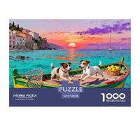 Sunset over Amalfi Coast Wooden Jigsaw Puzzle Waterproof 1000 Piece Puzzles for Adults Gifts Challenging And Brainteasing Home Decoration