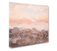 Sunset Over Brighton Beach Canvas Print | Gallery Wrapped 30mm Frame Wall Art | 14x14 inches | Ready to Hang | Abstract Seascape Picture | Living Room Bedroom Lounge Office