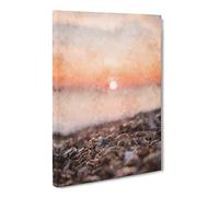 Sunset Over Brighton Beach Canvas Print | Gallery Wrapped 30mm Frame Wall Art | 24x16 inches | Ready to Hang | Abstract Seascape Picture | Living Room Bedroom Lounge Office