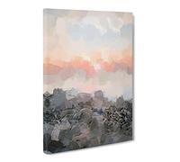Sunset Over Brighton Beach Canvas Print | Gallery Wrapped 30mm Frame Wall Art | 30x20 inches | Ready to Hang | Abstract Seascape Picture | Living Room Bedroom Lounge Office