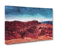 Sunset Over Death Valley in California Canvas Print | Gallery Wrapped 30mm Frame Wall Art | 30x20 inches | Ready to Hang | Modern Landscape Picture | Living Room Bedroom Lounge Office