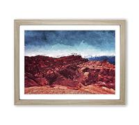 Sunset Over Death Valley In California Modern Art Framed Print | A2 Oak Framed Wall Art | Ready to Hang | Modern Landscape Picture | Living Room Bedroom Lounge Office