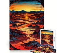Sunset Over Desert 1000 Piece Jigsaw Puzzles for Teenagers Logic Sense Toy Peaceful Fun Smooth Edge Creative Gift (38x52cm)