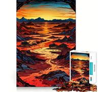 Sunset Over Desert for Adults 1000 Piece Jigsaw Puzzle Pure Logic Toy Peaceful Time Sharp Cut Heartfelt Gift (50x75cm)