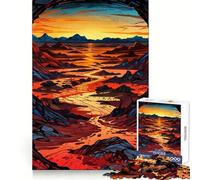Sunset Over Desert for Adults 1000 Piece Jigsaw Puzzle Pure Logic Toy Peaceful Time Sharp Cut Heartfelt Gift (50x75cm)