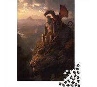 Sunset over Dragons Keep 1000-Piece Puzzle for Adults, 70x50cm/1000pcs; for A Quiet Evening Project at Home; White Cardboard for Steady Handling
