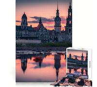 Sunset over Dresden Jigsaw Puzzles for Teenagers 1000 Piece Enhance Recall Home Leisure Exact Edge (38x52cm)