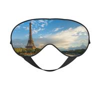 Sunset Over Eiffel Tower and Seine River Paris Print Sleep Mask Eye Masks Blindfold Eye Cover Eyeshade for Night Sleeping Travel Airplane Ues