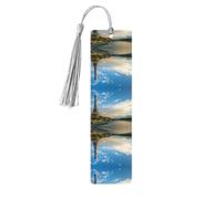 Sunset Over Eiffel Tower and Seine River Paris Print Wooden Bookmark Bookmarks with Tassels Book Marks for Reading Hardcover Books Notebooks
