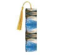 Sunset Over Eiffel Tower and Seine River Paris Print Wooden Bookmark Bookmarks with Tassels Book Marks for Reading Hardcover Books Notebooks