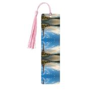 Sunset Over Eiffel Tower and Seine River Paris Print Wooden Bookmark Bookmarks with Tassels Book Marks for Reading Hardcover Books Notebooks