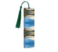 Sunset Over Eiffel Tower and Seine River Paris Print Wooden Bookmark Bookmarks with Tassels Book Marks for Reading Hardcover Books Notebooks