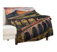 Sunset Over Elevated Bridge Blanket, Soft Flannel Fleece Blankets Quick-Dry, Lightweight Throw Blanket for Couch, Bed, Office & Travel, Ideal Gift for Family & Friends, 30"x50"