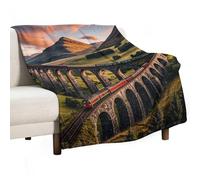 Sunset Over Elevated Bridge Blanket, Soft Flannel Fleece Blankets Quick-Dry, Lightweight Throw Blanket for Couch, Bed, Office & Travel, Ideal Gift for Family & Friends, 70"x80"