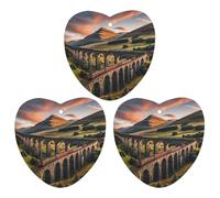 Sunset over Elevated Bridge Car Air Freshener, 3 Pcs Love form Hanging Air Freshener Cards, Long Lasting Fragrance Scented Cards for Car, Home, Office Gray-style