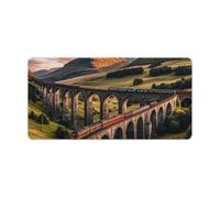 Sunset Over Elevated Bridge Desk Mat with Stitched Edges, Rubber Mouse Mat for Keyboard Mats Non-Slip Waterproof Desk Pad Office Supplies Large Gaming Mouse Pad for Home Work