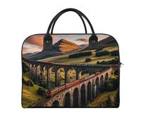 Sunset over Elevated Bridge Duffle Bag for Women Men - 30L Nylon Outdoor Gym Bag Lightweight Overnight Weekender Bags with Detachable Shoulder Strap, Carry on Luggage for Travel