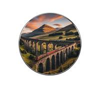 Sunset Over Elevated Bridge Fridge Magnets - Decorative Alloy Refrigerator Magnets Strong Magnetic, Cute & Funny Magnet for Kitchen, Office, Whiteboard, 2 Inches Non-Scratch