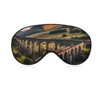 Sunset Over Elevated Bridge Sleep Mask for Women Men, Breathable Soft Sleeping Mask Adjustable Eye Cover Light Blocking Eye Masks for Travel, Home, Office, Nap, Flights