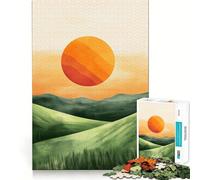 Sunset Over Hills 1000 Piece Jigsaws for Teenagers Puzzle Wise Think Toy Simple Fun Tight Cut Santa Wish Pick (38x52cm)