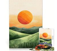 Sunset Over Hills Jigsaw Puzzle for Adults 1000 Pieces Think Smart Toy Home Enjoy Accurate Cut Wall Art Decor (50x75cm)