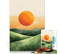 Sunset Over Hills Jigsaw Puzzle for Adults 1000 Pieces Think Smart Toy Home Enjoy Accurate Cut Wall Art Decor (50x75cm)