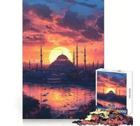 Sunset over Istanbul 1000 Piece Jigsaw Puzzles for Adults Jigsaw Mental Toy Soothing Fun Premium Cut Birthday Gift (38x26cm)