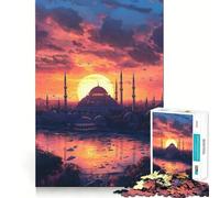 Sunset over Istanbul Jigsaw Puzzle for Teenagers 1000 Pieces Enhance Recall Quiet Fun Exact Edge Artistic Gift (38x52cm)
