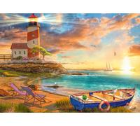 Schmidt | Sunset over Lighthouse Bay (1,000 Pieces) | Jigsaw Puzzle | Ages 14+ | 1+ Players