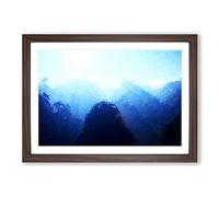Sunset Over Machu Picchu in Peru in Abstract Framed Print | A2 Walnut Framed Wall Art | Ready to Hang | Abstract Landscape Picture | Living Room Bedroom Lounge Office