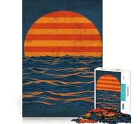 Sunset Over Ocean 1000 Pieces Puzzles for Teenagers Brain Tease Toy Home Activity Premium Cut Santa Wish Item (38x52cm)