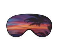 Sunset Over Ocean Beach Comfortable Sleep Mask with Adjustable Strap Soft Eyeshade for Night Sleeping Flight Nap Travel