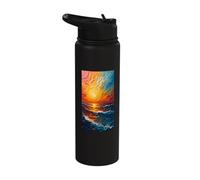 Sunset Over Ocean Painting Stainless Steel Insulated Water Bottle