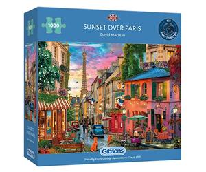 Sunset Over Paris | 1000 Piece Jigsaw Puzzle | Paris Sunset Puzzle | Sustainable Jigsaw Puzzle for Adults | Premium 100% Recycled Board | Great Gift for Adults | Gibsons Games