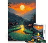 Sunset Over Rice Terraces Jigsaw Puzzles for Teenagers 1000 Pieces Logic Sense Toy Calm Fun Smooth Edge Birthday Gift (38x52cm)