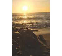 SUNSET OVER ROCKS Blank Lined Notebook For Sun Lovers: 100 pages