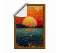 Sunset Over Still Waters Minimalist Unframed Wall Art Print A1 (84.1×59.4cm), Wall Decor for Living Room, Bedroom, Office & Home, Art Gift