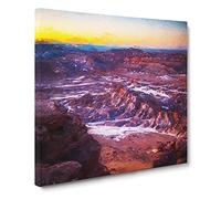 Sunset Over the Atacama Desert Canvas Print | Gallery Wrapped 30mm Frame Wall Art | 14x14 inches | Ready to Hang | Abstract Landscape Picture | Living Room Bedroom Lounge Office