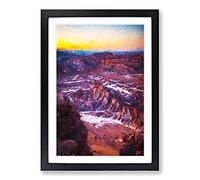 Sunset Over The Atacama Desert in Abstract Framed Print | A2 Black Framed Wall Art | Ready to Hang | Abstract Landscape Picture | Living Room Bedroom Lounge Office