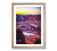 Sunset Over The Atacama Desert in Abstract Framed Print | A2 Oak Framed Wall Art | Ready to Hang | Abstract Landscape Picture | Living Room Bedroom Lounge Office