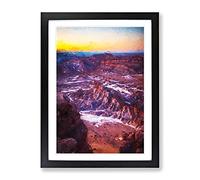Sunset Over The Atacama Desert In Abstract Modern Framed Print | A3 Black Framed Wall Art | Ready to Hang | Abstract Landscape Picture | Living Room Bedroom Lounge Office