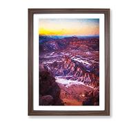 Sunset Over The Atacama Desert In Abstract Modern Framed Print | A3 Walnut Framed Wall Art | Ready to Hang | Abstract Landscape Picture | Living Room Bedroom Lounge Office