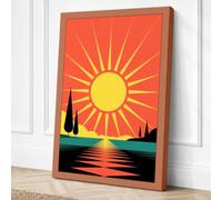 Sunset Over The City Canvas Wall Art Print 24x16 Inch (61 x 41 cm)